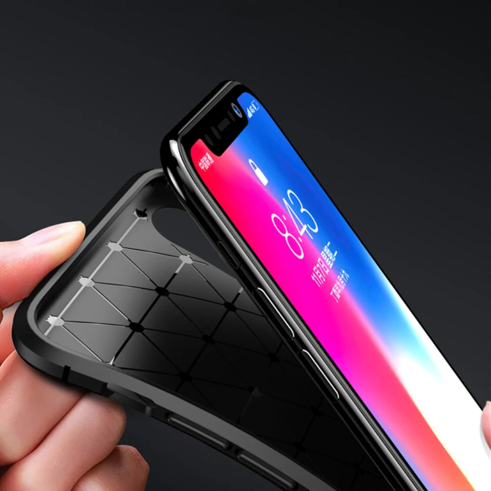 Чехол в деловом стиле для iPhone XS MAX XR X 6 7 8 Plus чехол из углеродного волокна с защитой