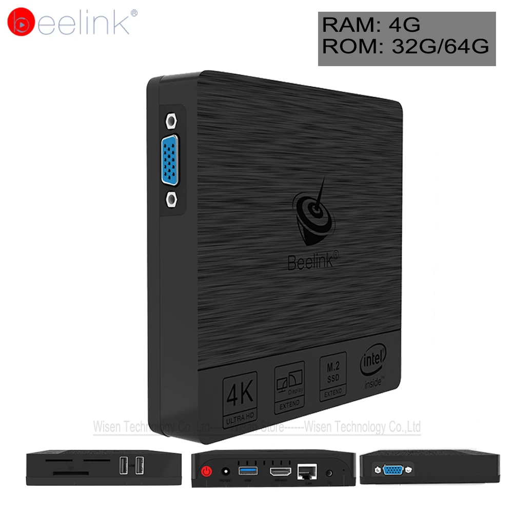Beelink BT3 Pro Win 10 Mini PC 4 ГБ DDR3 Оперативная память 32 ГБ/64 Встроенная Intel Atom X5 Z8350 К ТВ Box 2 г 5