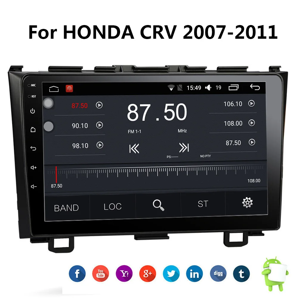 9 дюймов Android 1 автомобильное радио 2 Din Bluetooth стерео для Honda CRV CR-V 3 2007 2008 2009 2010 2011 WiFi