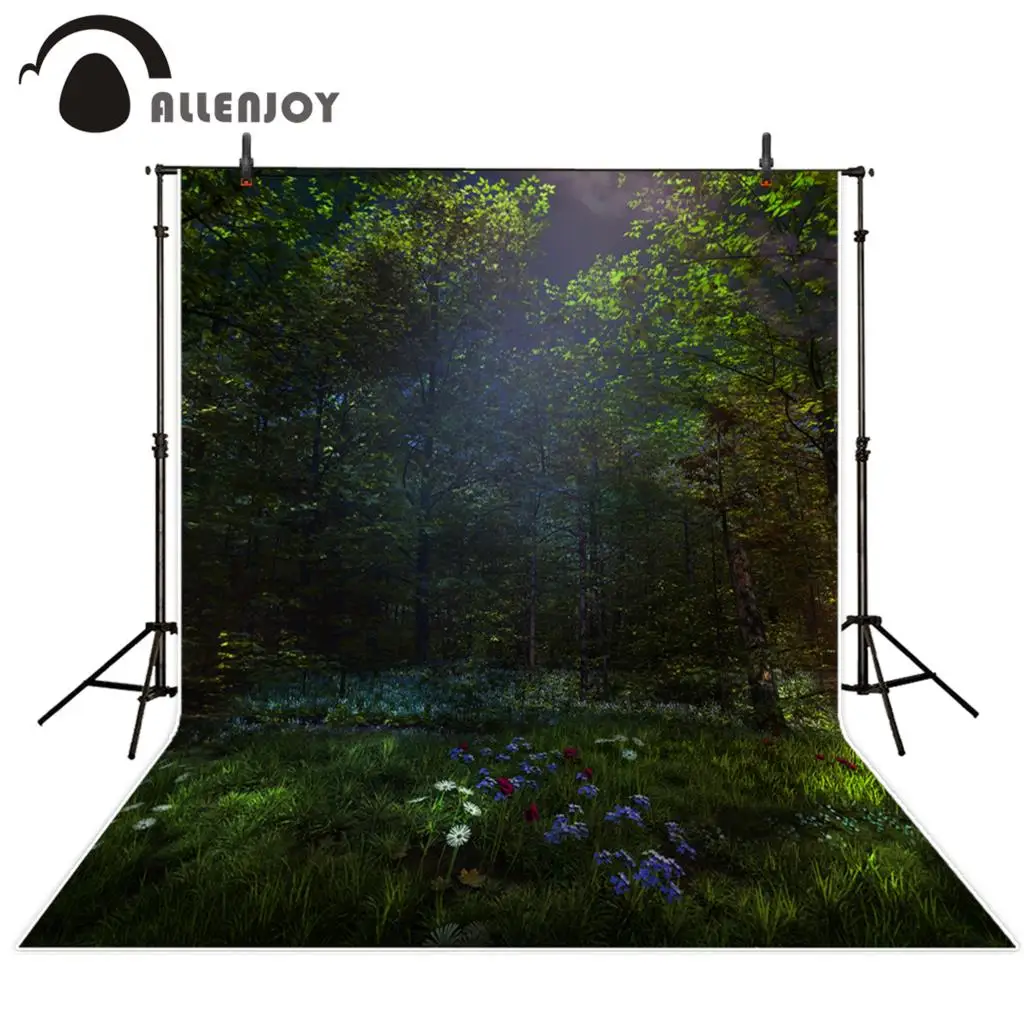Allenjoy фотофоны лес трава цветок ночь природа средства для фотостудии фон