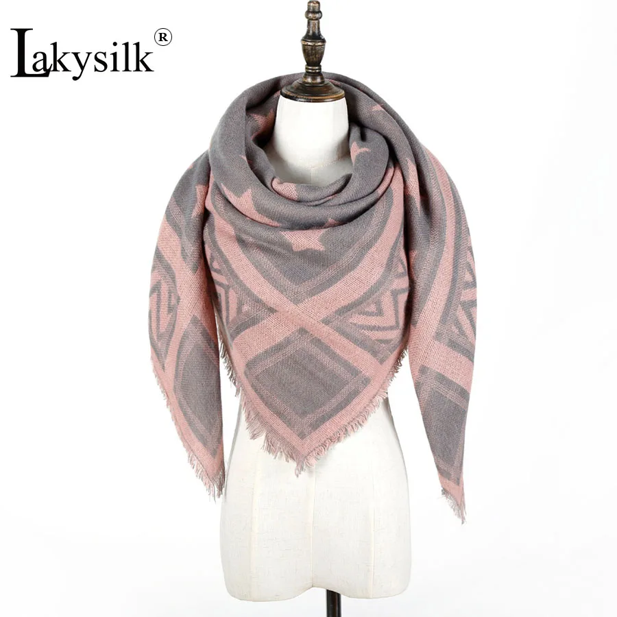 Lakysilk элегантный плед квадратный кашемировый шарф Для женщин женские зимние