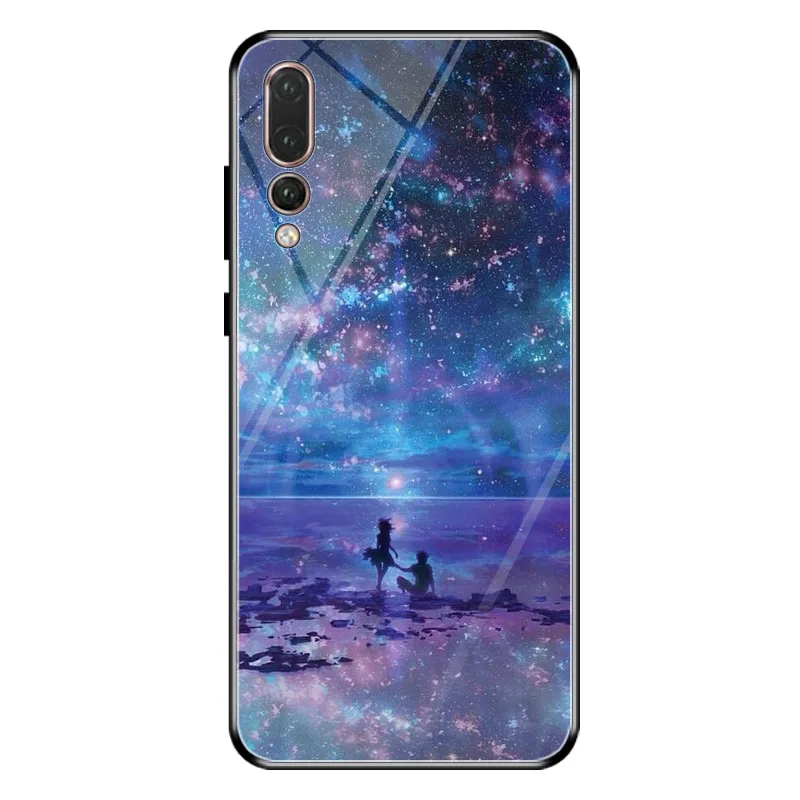 Стеклянный чехол для huawei P20 Pro из закаленного стекла противоударное покрытие