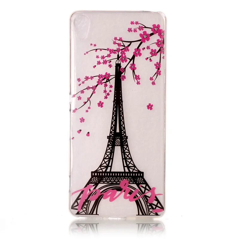 For Sony Xperia XA Dual F3112 Transparent Case Cute Animal Flower Silicone TPU Gel Back Cover for F3111 F3113 F3116 |