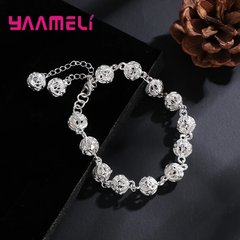 

Latest Fashion Bijoux Pulsera Minimalist Cute Hollow Ball Adjustable Bracelet for Women 925 Silver Bracelets Femme Jewelry
