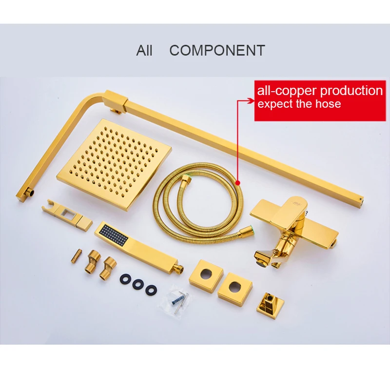 Onyzpily Chrome Golden Shower Faucets Set Brass 5-way All-copper Mixer Tap SPA Massage Jets Bidet Bath | Обустройство дома