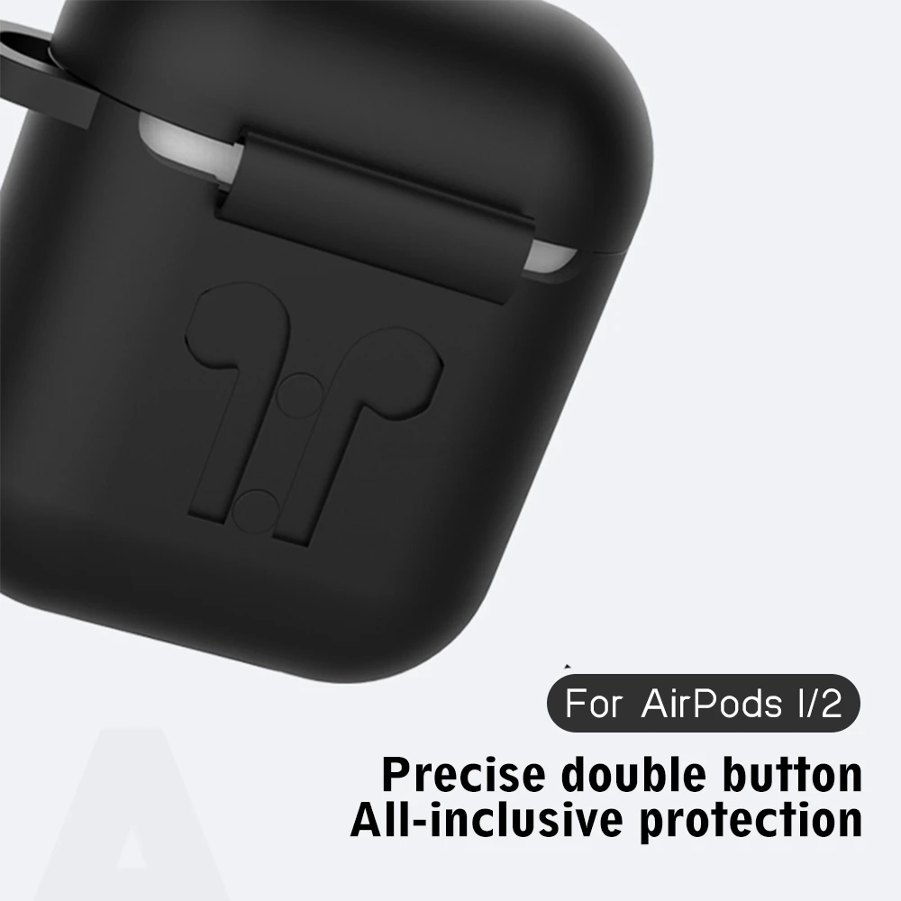 Новинка силиконовый чехол для наушников Bluetooth Apple Airpods Чехол черный розовый синий