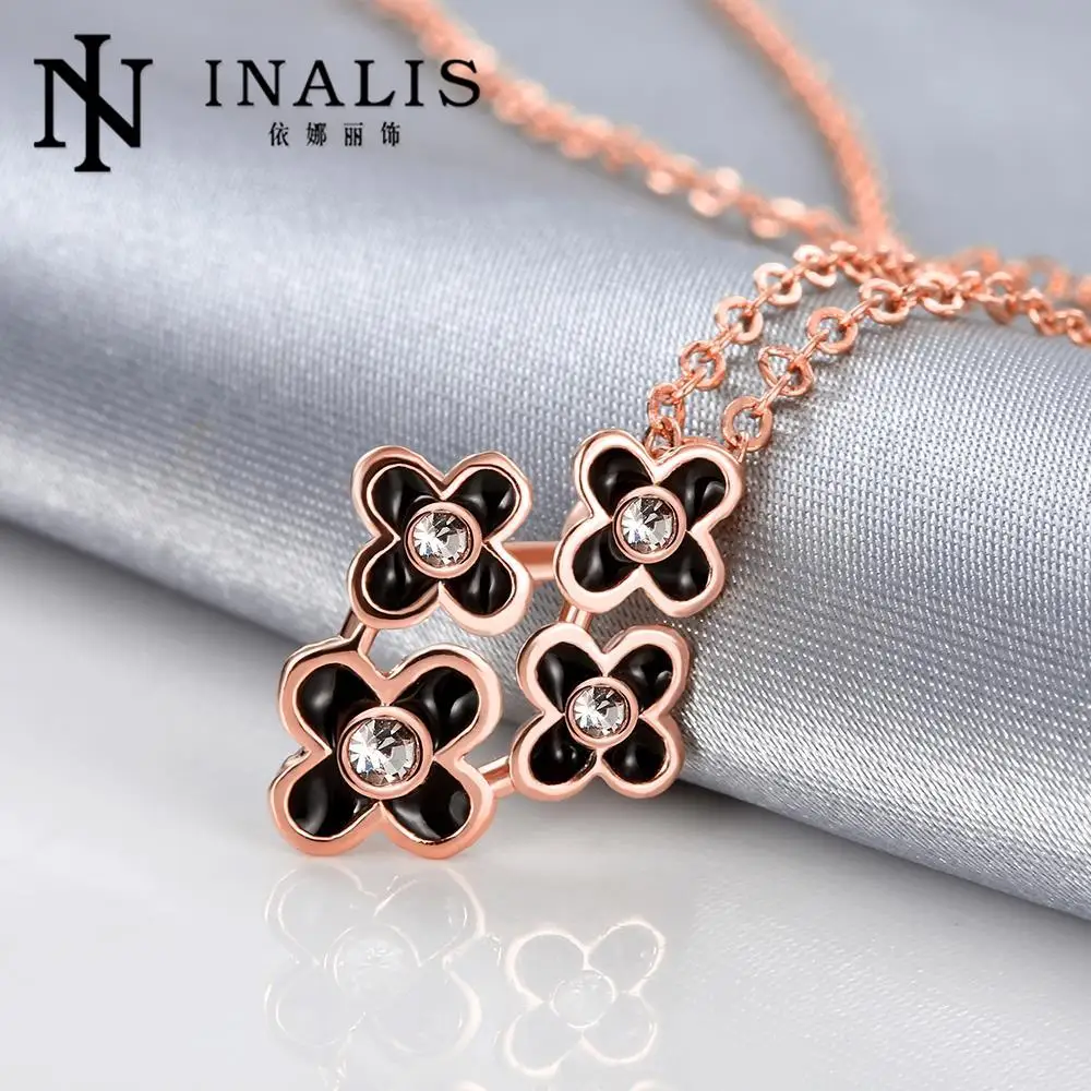 2016 Новый Продажи Моды Ожерелья и Кулоны 18 К Розовое Золото Циркон Колье Ожерелье