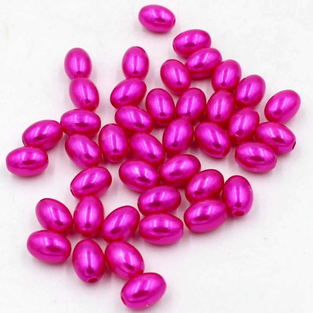 Бусины рисовые/баклажановые разноцветные 8 х11 мм 50 шт.|imitation pearl beads|for diypearl beads |