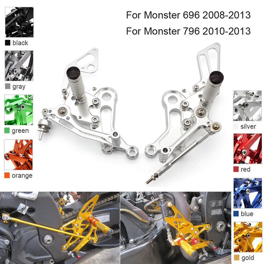 

Алюминиевые настраиваемые задние колышки с ЧПУ для Ducati Monster 696 796 2008 2009 2010 2011 2012 2013