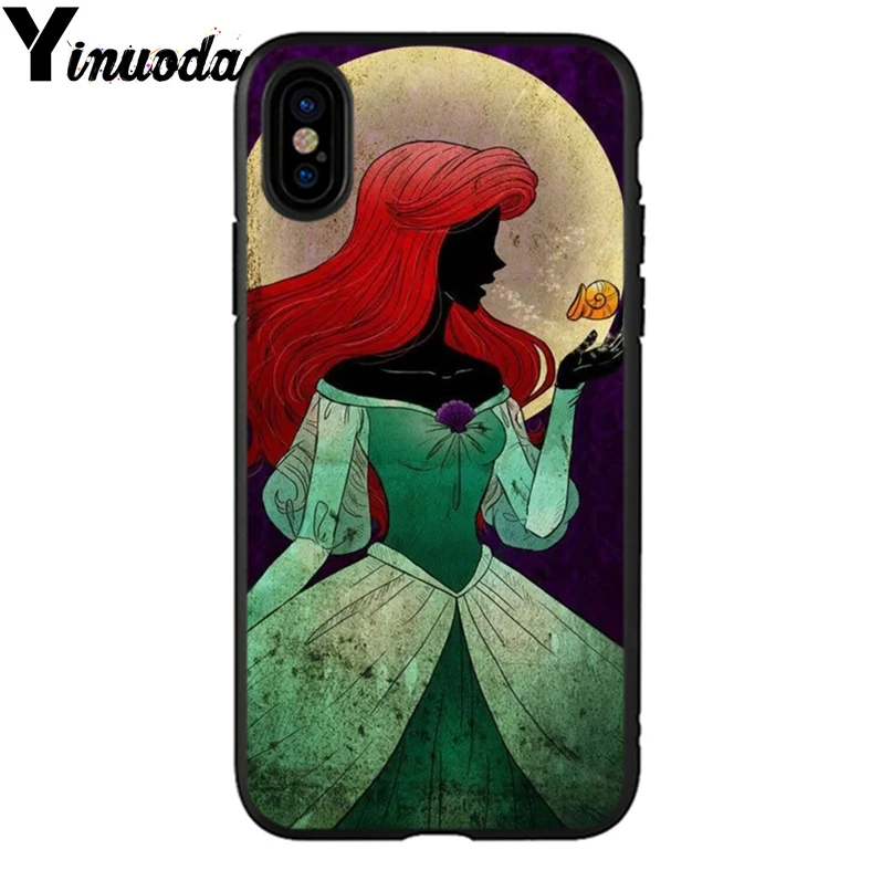 Yinuoda Ариэль Русалочка чехол для телефона iPhone X XS MAX 6 6S 7 7plus 8 8Plus 5 5S XR | Мобильные