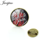 JWEIJIAO сохраняет спокойствие и запас! Броши в форме дискотеки стеклянный кабошон купол античная бронза металлический значок для одежды сумки булавка PD88