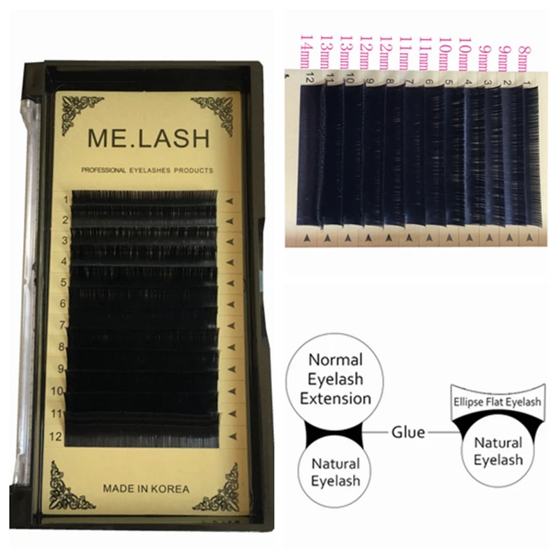 Ресницы ME.LASH 1 лоток разных размеров мерцающие Искусственные ресницы для