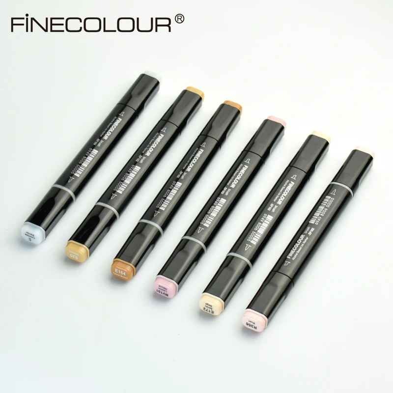 Finecolour тон кожи мягкие маркеры щеток 12 цветов манга эскиз графический дизайн с
