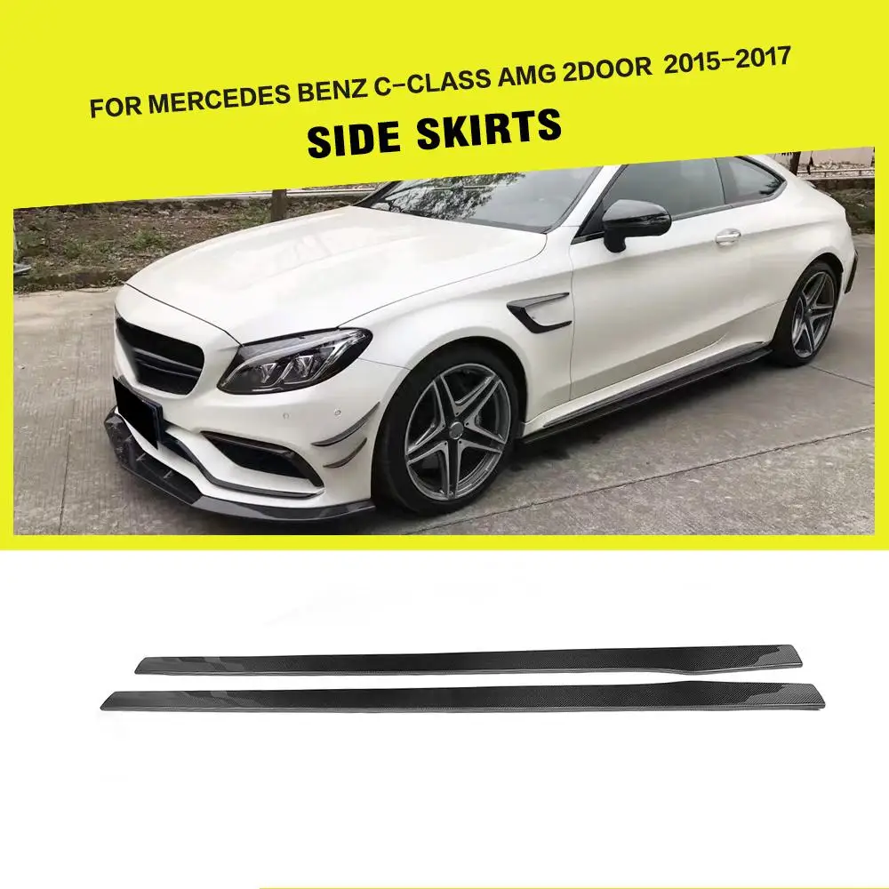 Карбоновые волокна/автомобиль frp боковые юбки фартуки для губ Mercedes Benz C Class W205 C63 AMG