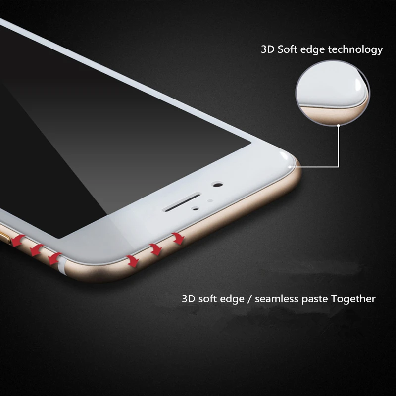 3D для iPhone 8 7 Plus полное покрытие закаленное стекло 6 6S защита экрана устойчивая к