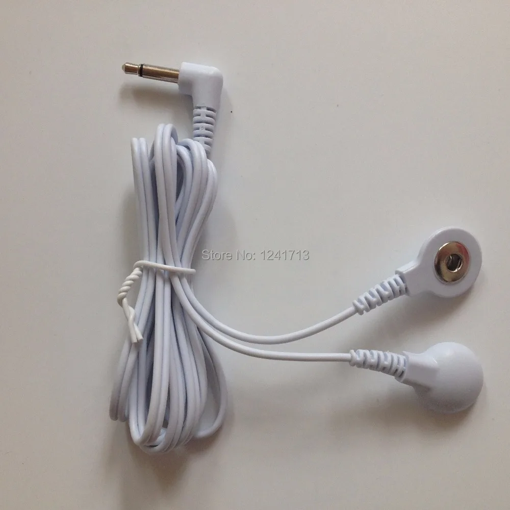 

Freeshipping 100pcs/lot DC 3.5mm 2 in 1 TENS unit electrode lead wires/cable snap 3.5mm for TENS/EMS machine