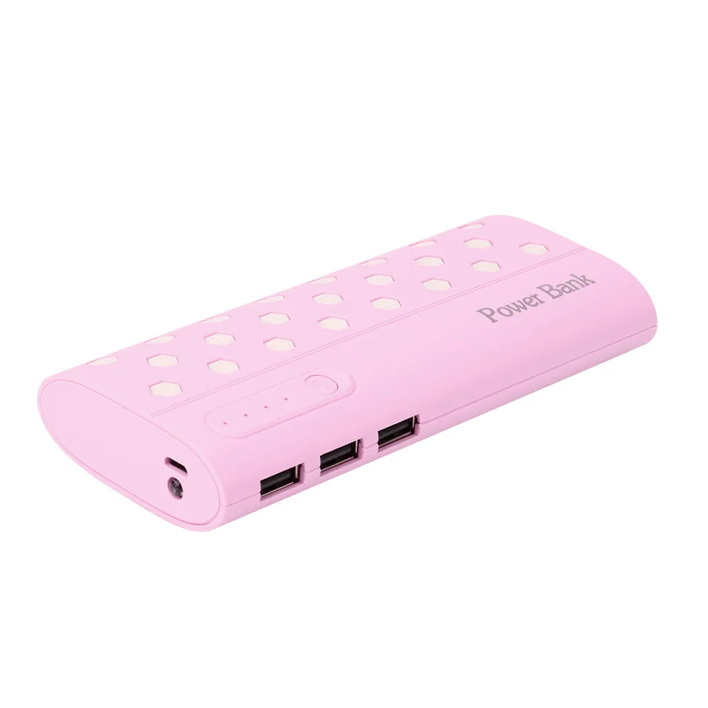 Pink 28000 мАч портативный банк питания три USB внешний аккумулятор Внешняя батарея для сотового телефона для Iphone для samsung Прямая - Цвет: Pink