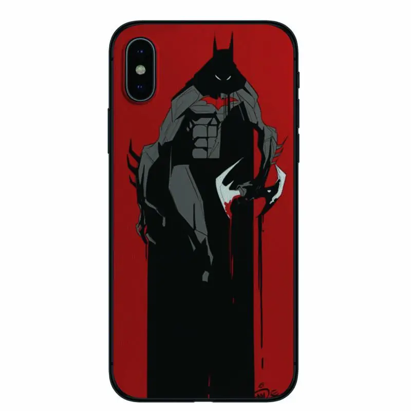OUTMIX Бэтмен ниндзя роскошный черный чехол для телефона iphone 8 plus 7 6 Plus 6s Мягкий