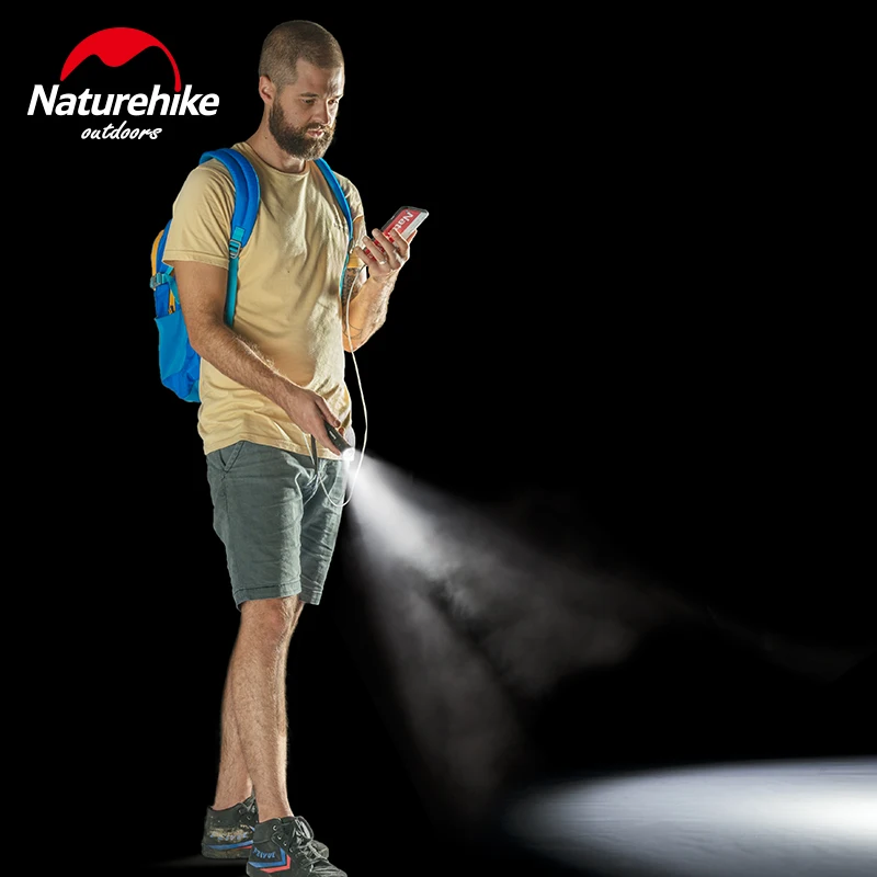 Naturehike Открытый Сверхлегкий портативный фонарик с USB подзарядкой срочный
