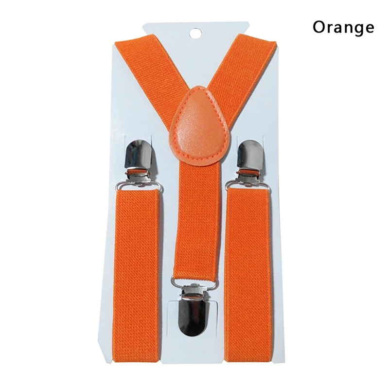 Orange red Новинка года; эластичный пояс; Детские подтяжки для маленьких мальчиков и девочек; эластичные вечерние подтяжки; металлическая нержавеющая сталь - Цвет: Orange red
