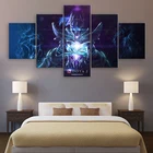 Картина на холсте Hd, настенное художественное оформление, 5 шт., Dota 2, модульный современный игровой постер для гостиной в рамке