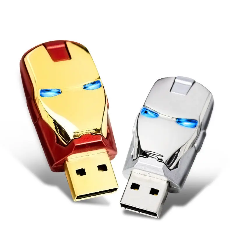 J бокс светодиодный Железный человек 32GB USB флэш робот флеш накопитель 2 0 32gb для