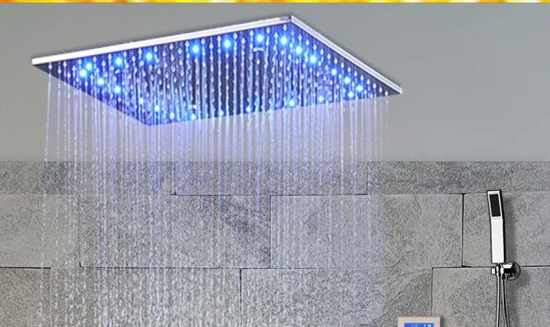 LED Интеллектуальный цифровой дисплей Набор для душа с дождем 2" SPA Mist Термостатический смеситель с сенсорной панелью