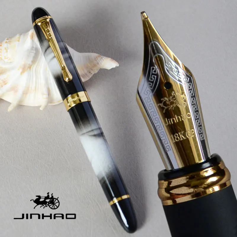 as picture show IRAURITA перьевая ручка JINHAO X450 темно-зеленый и золотой 18 KGP 0,7 мм перо с широким основанием полностью металлический синий красный 21 цвет и чернила JINHAO 450 - Цвет: as picture show
