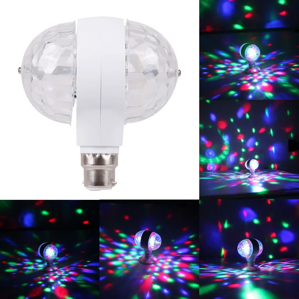 B22 6 Вт RGB Хрустальный шар вращающийся светодиодный светильник для сцены диско