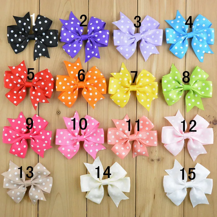 

30 pcs/lot DIY Polka Ribbon Bows hair accessories