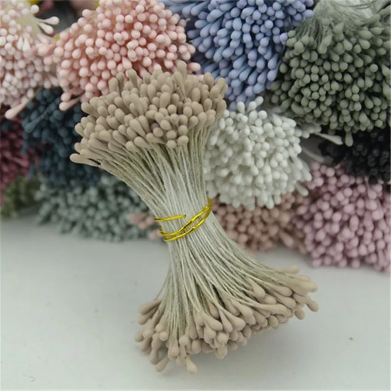 3600 шт 1 мм РЕТРО МАТОВЫЕ Двойные головки мини цветок Stamen Pistil Свадебные украшения DIY поддельные рождественские аксессуары для скрапбукинга - Цвет: Light brown