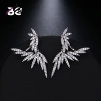be 8 high quality sparkly aaa cubic zirocnia statement earring leaf shaped stud earrings for wowen birthday gifts e529