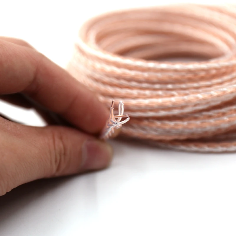 1 м Twist cable PTFE OCC медный посеребренный кабель для наушников обновленный провод
