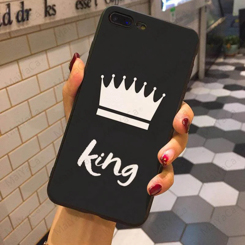 MaiYaCa King and queen Coque Shell чехол для телефона Apple iPhone 7 7plus X 8 8plus 6s 6 6plus 5 5S XR XSMax - Цвет: 1