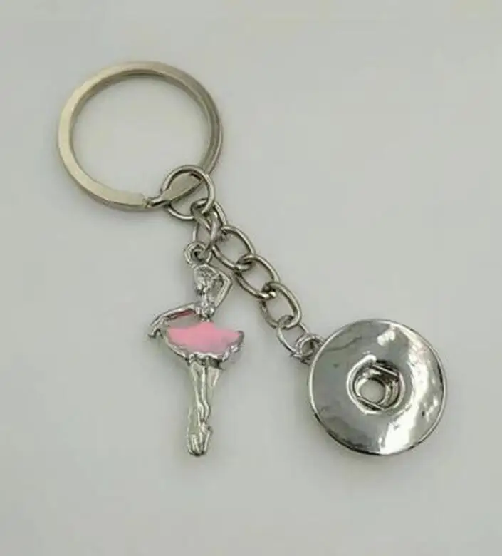 Эмалированная балерина балет 18 мм кнопки брелок для ключей автомобильное кольцо