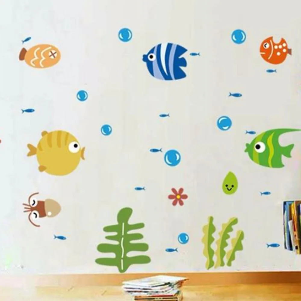 Imixlot DIY Прекрасный мультфильм Рыба Морской пузырь океан мир Съемный Decortaion Санузел