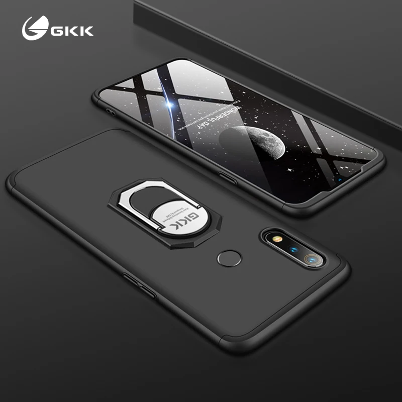 Оригинальный чехол для OPPO Realme 3 Pro роскошный с полной защитой кольцо магнетизм ПК
