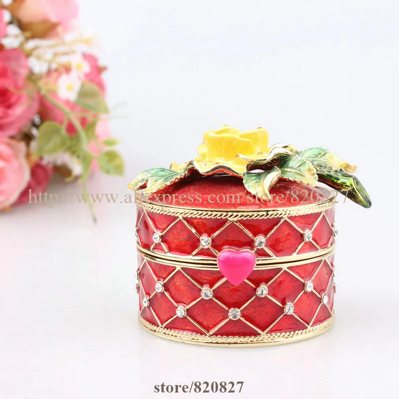 Металлическая винтажная роза Подарочная коробка для таблеток с цветами