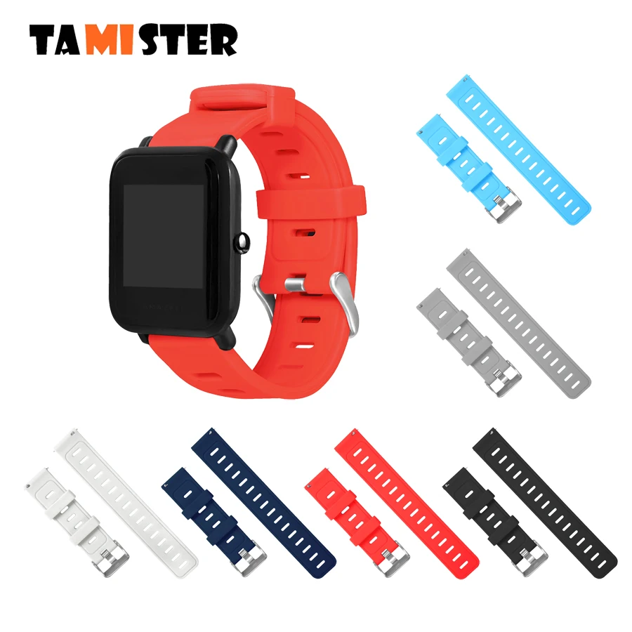 

Silicone Watch strap for xiaomi huami amazfit bip WatchBands 20mm for Samsung Gear sport S2 Classic watch band