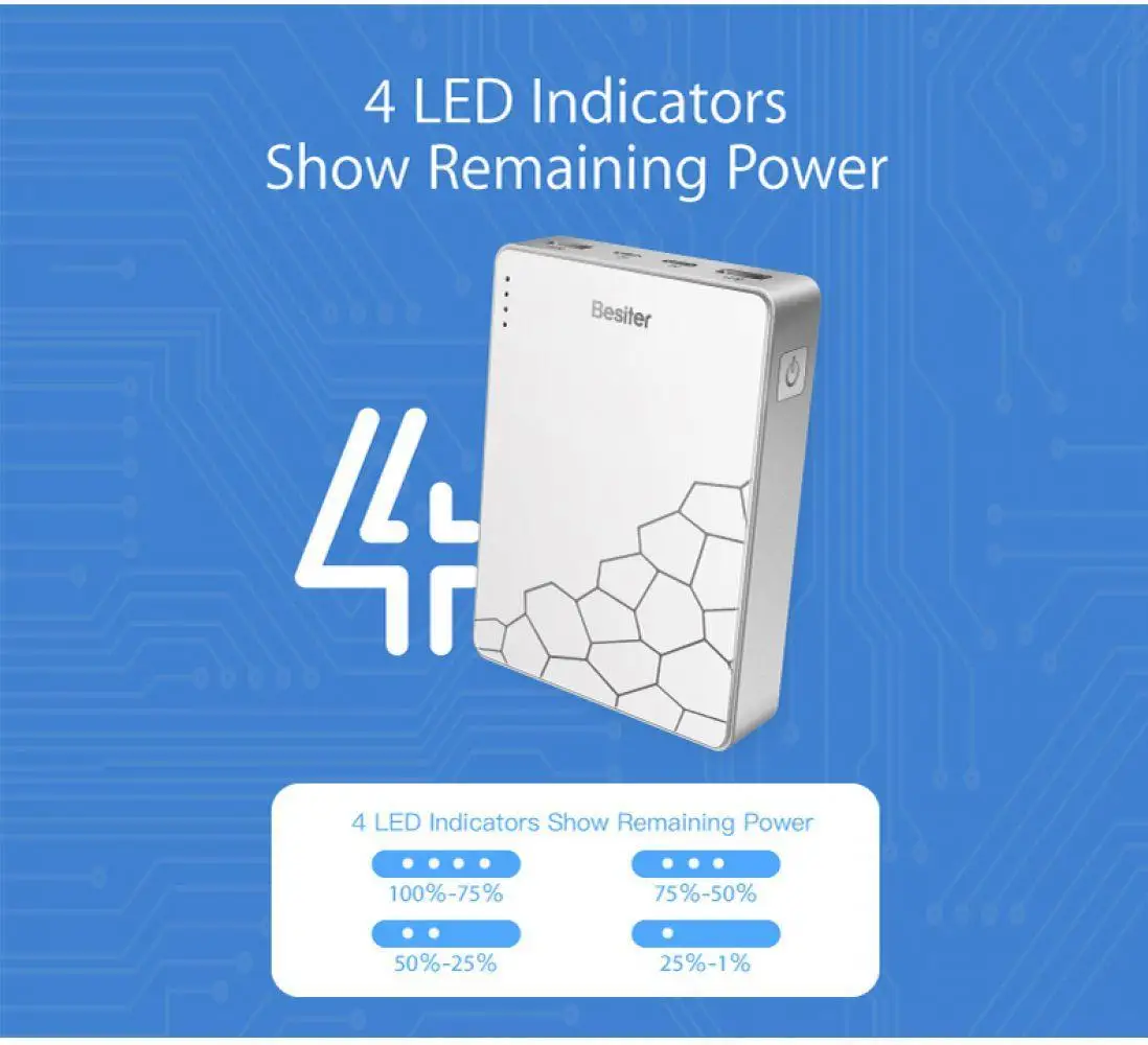 Besiter 10000 мАч Quick Charge power Bank Аккумулятор портативный маленький Poverbank Pawer Bank поставка внешний аккумулятор Poverbank для Xiaomi