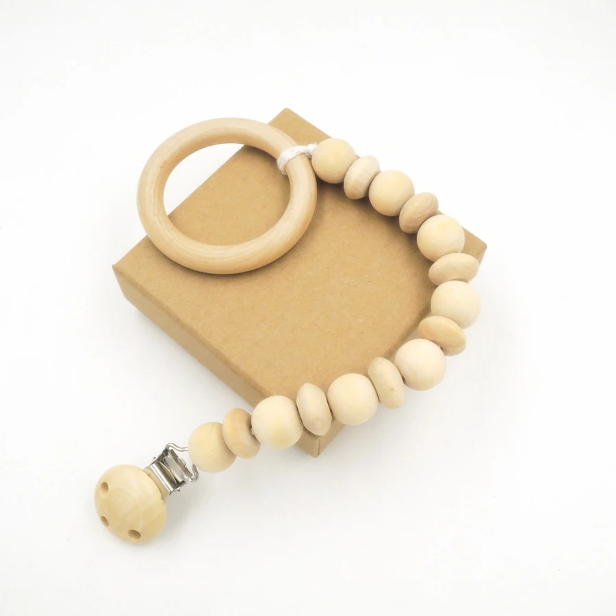 Натуральный Прорезыватель для зубов держатель соски цепочка пустышки подарок