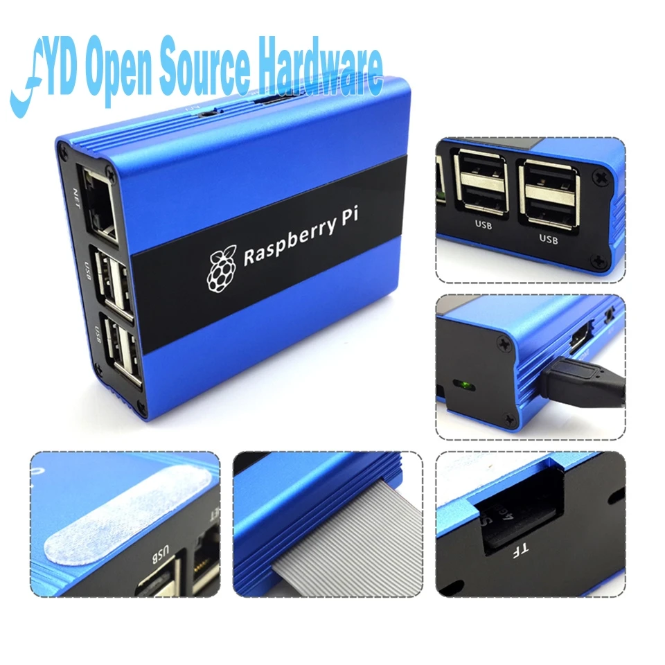 Высококачественный синий алюминиевый корпус для Raspberry Pi 3 | Электронные