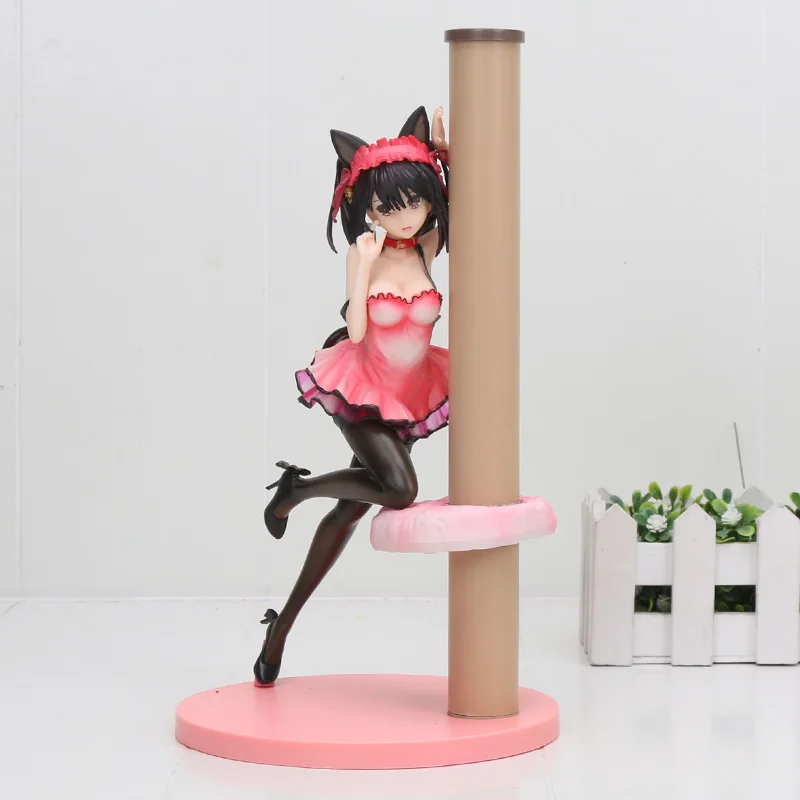 Японское аниме Дата Живая фигура Kurumi Tokisaki кошмар и свадебное платье Tokisaki Kurumi кошка девушка ПВХ Модель фигурка игрушка - Цвет: cat girl no box