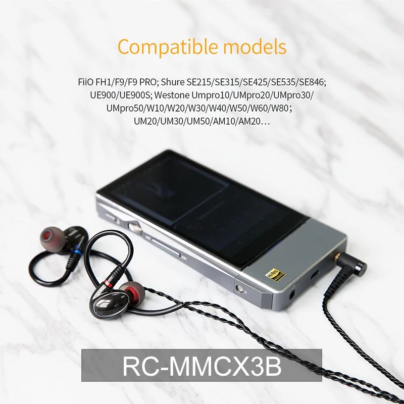 FiiO RC-MMCX3S RC-MMCX3B MMCX кабель для наушников 3,5 мм одиночный встроенный контроль 2,5 мм сбалансированный кабель для F9/F9 Pro/Shure SE215