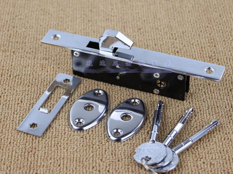 Алюминиевый сплав раздвижные двери крюк замок невидимый врезной для деревянной