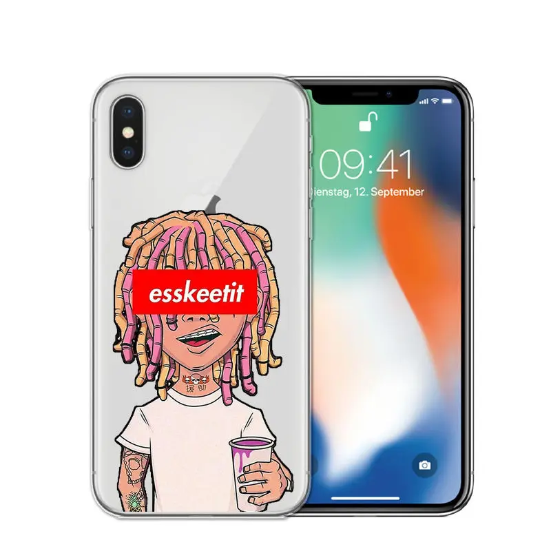 FUNNYRUI Hip Hop Raper Esketit Lil Pump Soft Silicone Case for iPhone 5 5S SE 6 6S Plus 7 7Plus 8 8Plus X 10 Phone Cover Cases |
