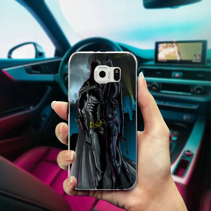 Soft TPU Mobile Phone Cases Cover for Samsung Galaxy Note 2 3 4 5 8 S3 S4 S5 Mini S6 S7 S8 S9 Edge Plus Batman Cat Woman Kissing | Мобильные