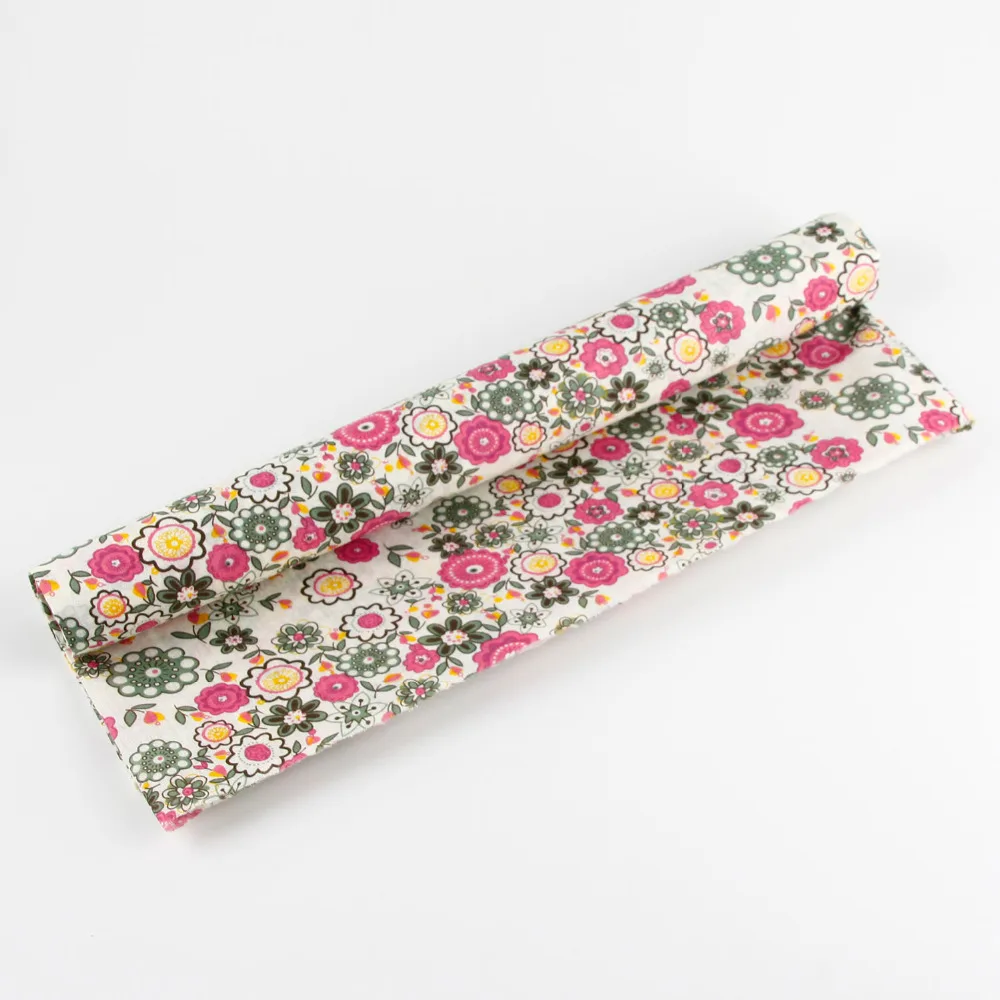 Новый 158 см х полуметр винтажный Красный цветочный принт хлопчатобумажная ткань