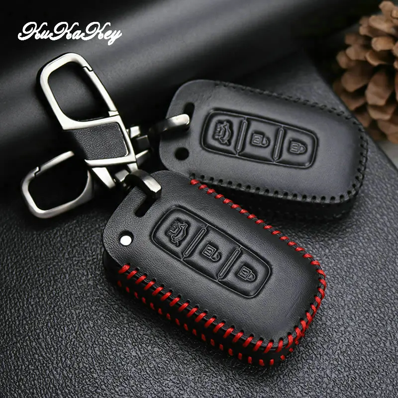 Кожаный защитный чехол для ключа автомобиля KUKAKEY KIA FORTE SPORTAGE K5 K2 SORENTO держатель