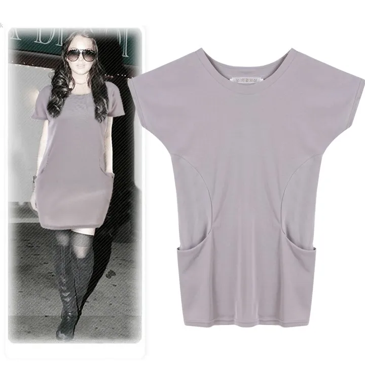 Женщины свободного покроя платье свитер карманные свободно зима осень 4 цвета M XXL